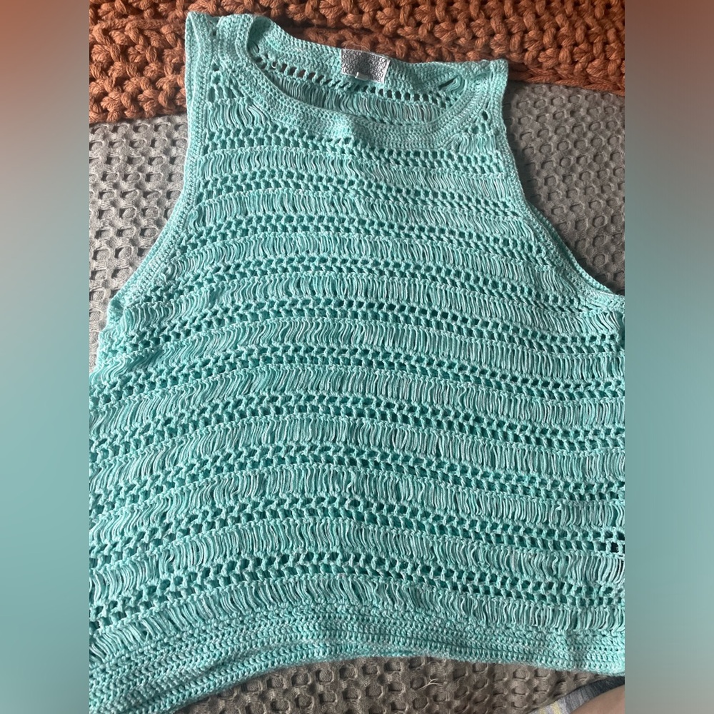 Lucca Couture Seafoam Green knit tank